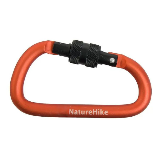 Карабин Naturehike D-type NH15A005-H, 6 см, оранжевый (поврежденная упаковка)
