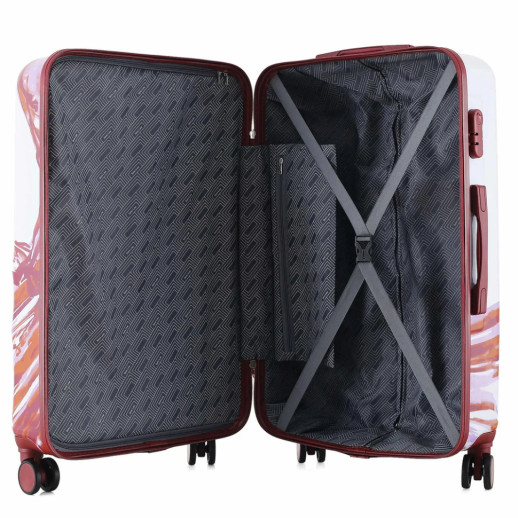 Чемодан Semi Line 28" (L) White/Red Print (T5654-3)