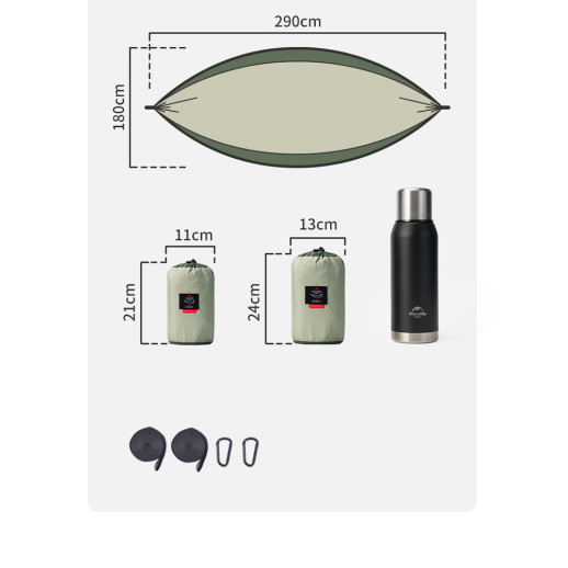 Гамак Naturehike одноместный NH21DC011, оливковый