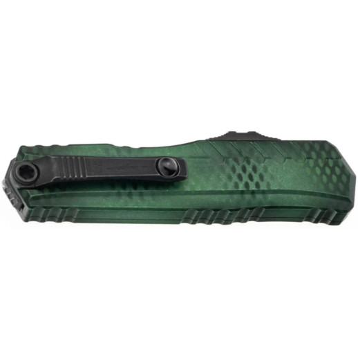 Нож Microtech Cypher II D/E - Green X-51 Handle - Tumbled Black Blade green