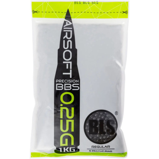 Страйкбольные шарики BLS Precision Black 6 мм 0,25 г 1 кг