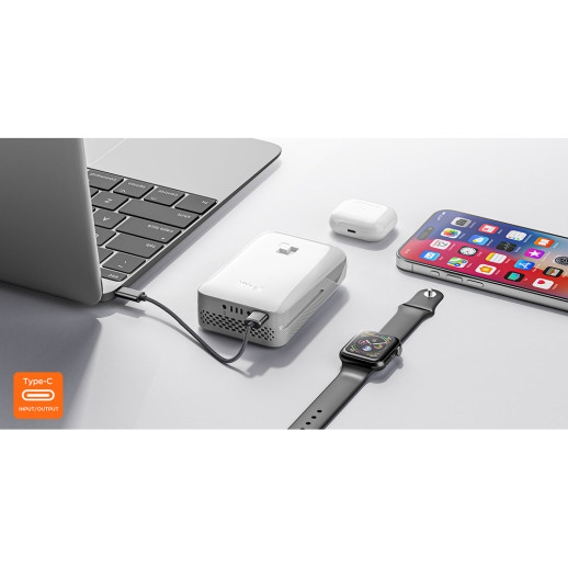 Аккумуляторный кусторез Litheli, питание от павербанка (УМБ Litheli Power Bank 10000 mAh, 45 W, 2А в комплекте)