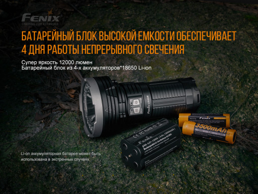 Сверхмощный фонарь Fenix LR40R XP-L HI V3+18 Luxeon V2, 12000 лм