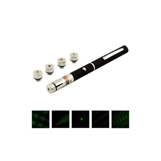 Фонарь-лазер Police зеленый 803-5, 5 насадок, бархатная коробка