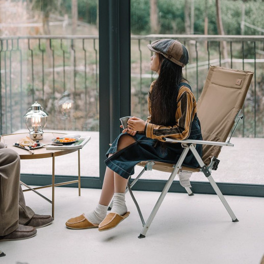 Кресло складное Naturehike CNH22JU059, алюминий, коричневый