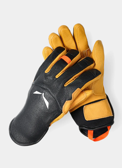 Рукавицы Salewa LEATHER WOOL GLOVES - желтые S