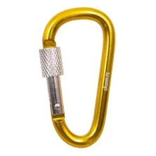 Карабин Tramp TRA-007, алюминиевый, 6 см, с муфтой, желтый
