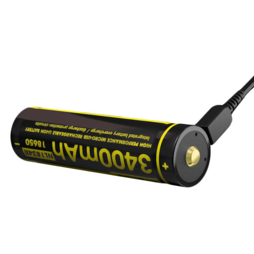 Аккумулятор литиевый Li-Ion Nitecore NL1834R 3400mAh, USB, защищенный