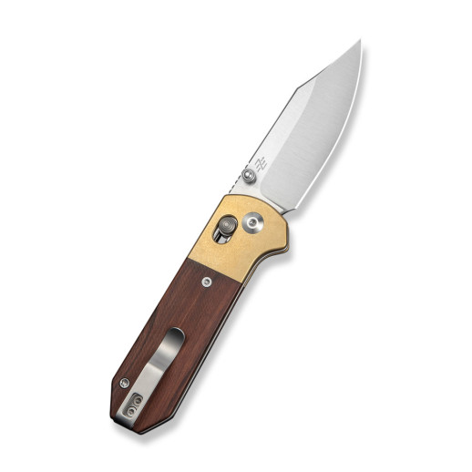Нож складной карманный Civivi Yonder Clip Point (7.3 см) 14C28N / Wood and Brass натуральный