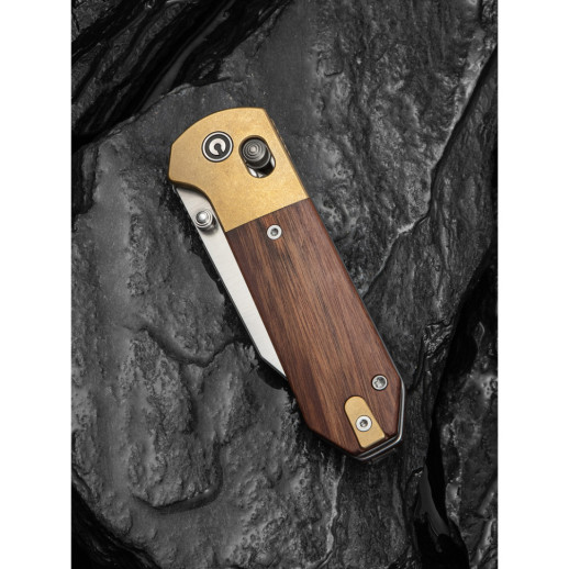 Нож складной карманный Civivi Yonder Clip Point (7.3 см) 14C28N / Wood and Brass натуральный