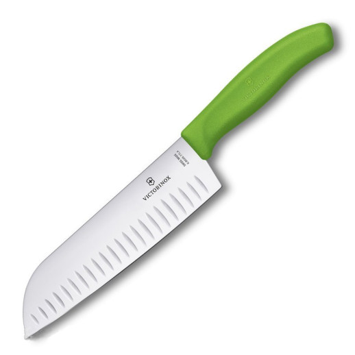 Нож кухонный Victorinox SwissClassic Santoku 17 см в блистере зеленый