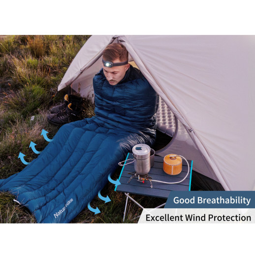 Спальный мешок с натуральным пухом Naturehike CWM295 CNK2300SD013, голубой