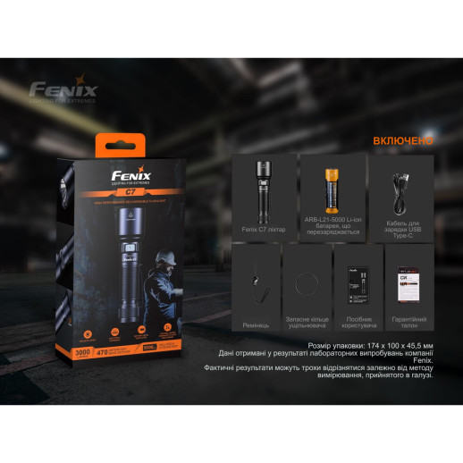 Фонарь ручной Fenix C7 зеленый | Лимитированная серия