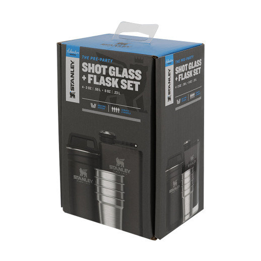 Подарочный набор Stanley Adventure Matte Black: 2 фляги та 4 рюмки
