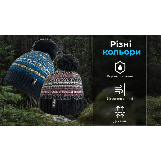 Водонепроницаемая шапка DexShell Beanie Fair Isle DH362BLU, S/M (56-58 см)