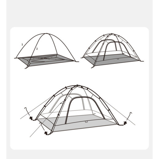 Палатка двухместная Naturehike CNK2450WS030, зеленая