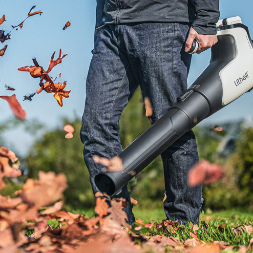 Воздуходувка-пылесос садовый Litheli 560CFM, питание от павербанка (2шт УМБ Litheli Power Bank 20000 mAh, 45 W, 4А в комплекте)