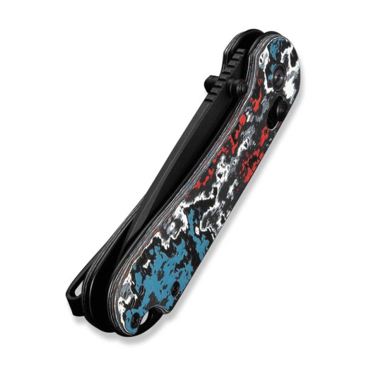 Нож складной карманный Civivi Elementum (Crossbar Lock), (7.51 см) CPM S35VN / Nebula FatCarbon Fiber черный/красный/синий/белый