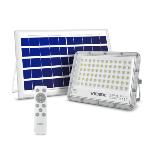 Прожектор светодиодный Videx VL-FSO2-505 с солнечной панелью 50 W 1000 Lm 5000 K