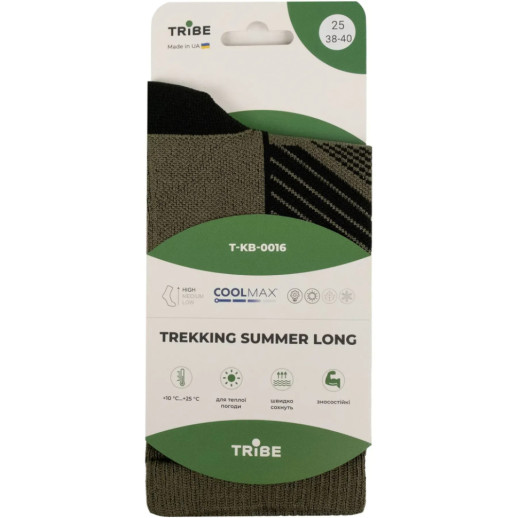 Носки Tribe Trekking Summer Long T-KB-0016-olive, 44-46