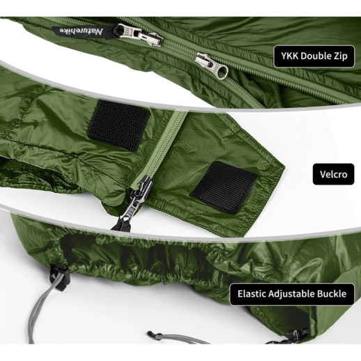Спальный мешок с натуральным пухом Naturehike CWM295 CNK2300SD013, зеленый